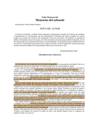 Fyodor Dostoyevsky: Memorias del subsuelo (Spanish language, 2010, Letra Libre)