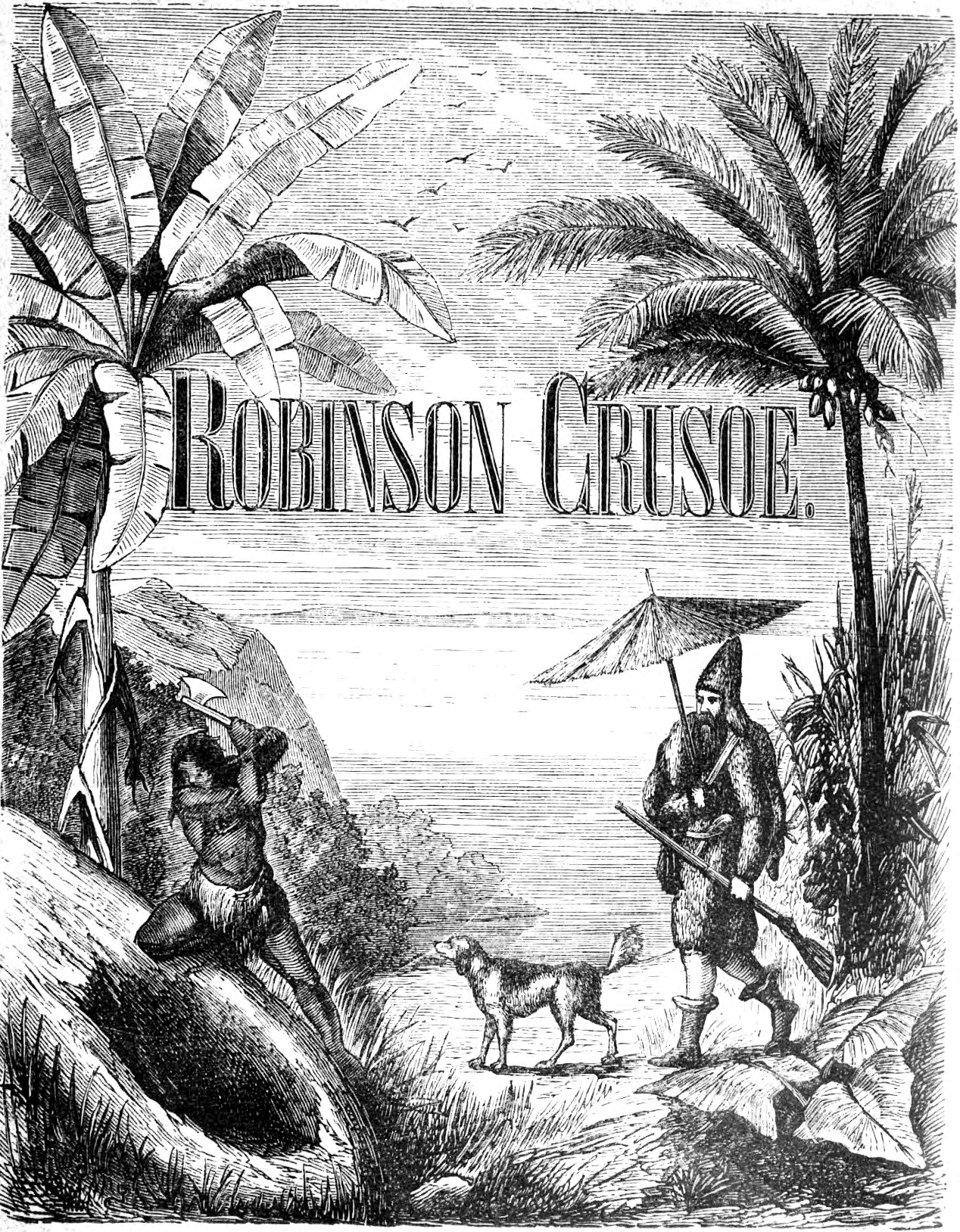Daniel Defoe: Den verklige Robinson Crusoe's lefverne och äfventyr, samt tjuguåttaåriga vistande på en obebodd ö (Swedish language, 1871)