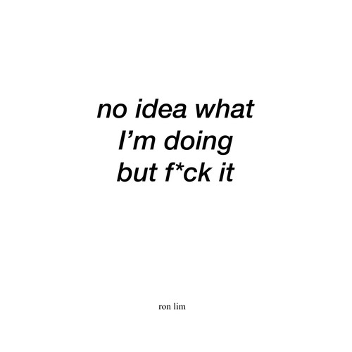 Ron Lim: no idea what I'm doing but f*ck it (Paperback, Independently Published)