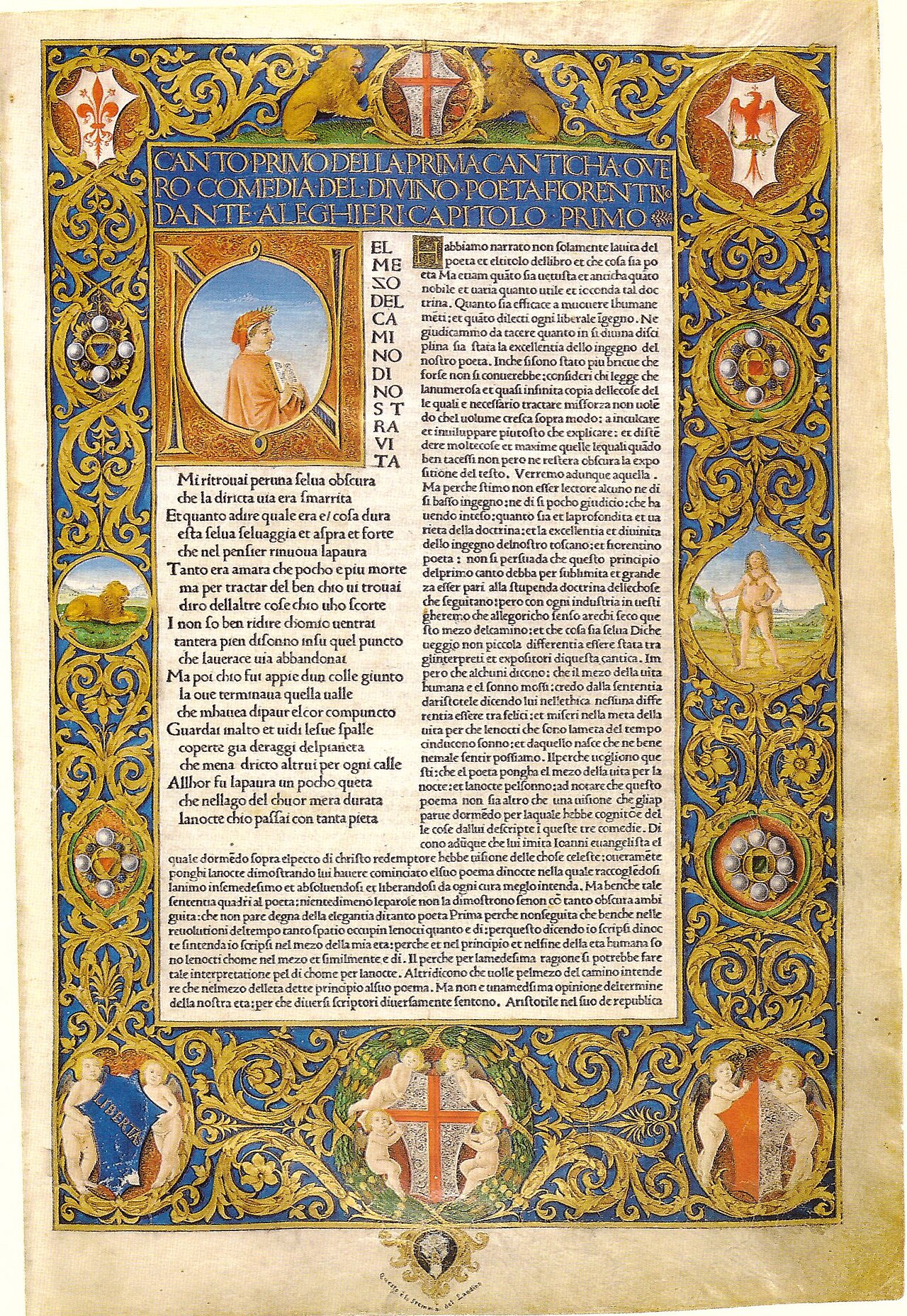 Dante Alighieri: La Commedia (Italian language, 1481, Nicolaus Laurentii)